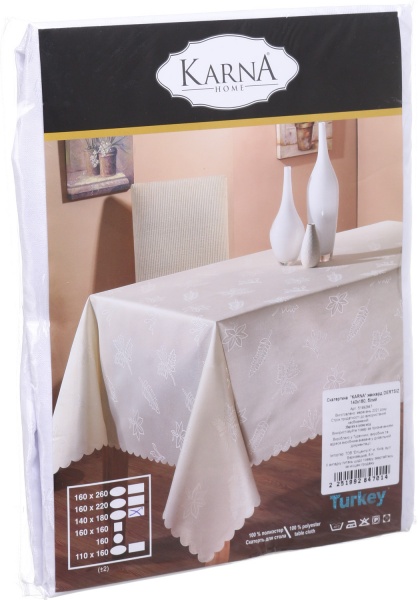 Скатерть Dertsiz 110x180 см белый Karna 