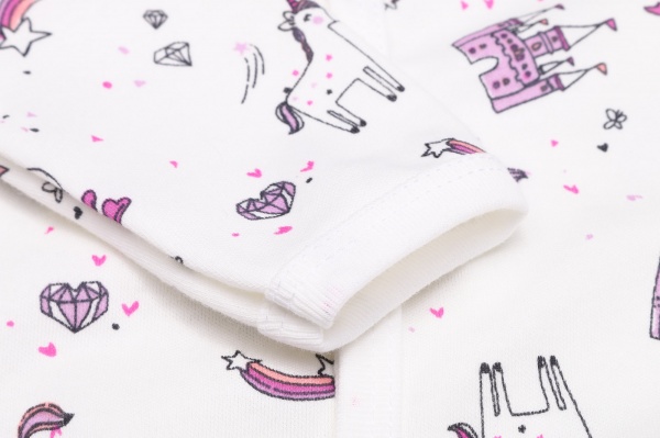 Человечек для девочки Моя планета Единорог Кмб302-3 р.80 белый с розовым 