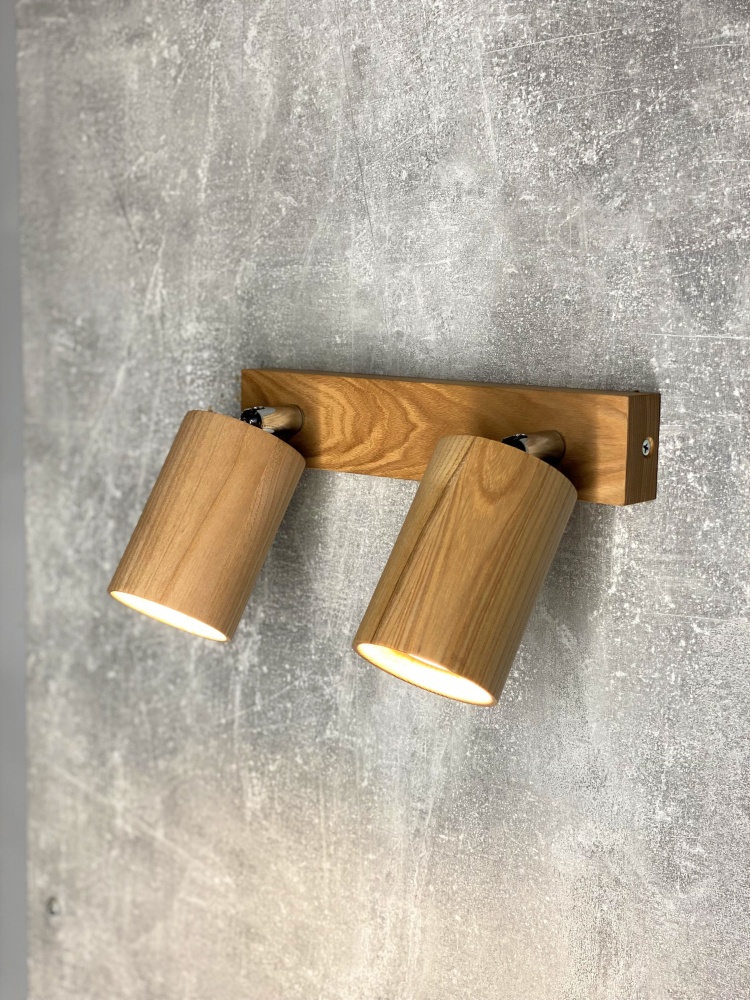 Спот Iterna накладний Alta 2xGU10 дерево світле LW072