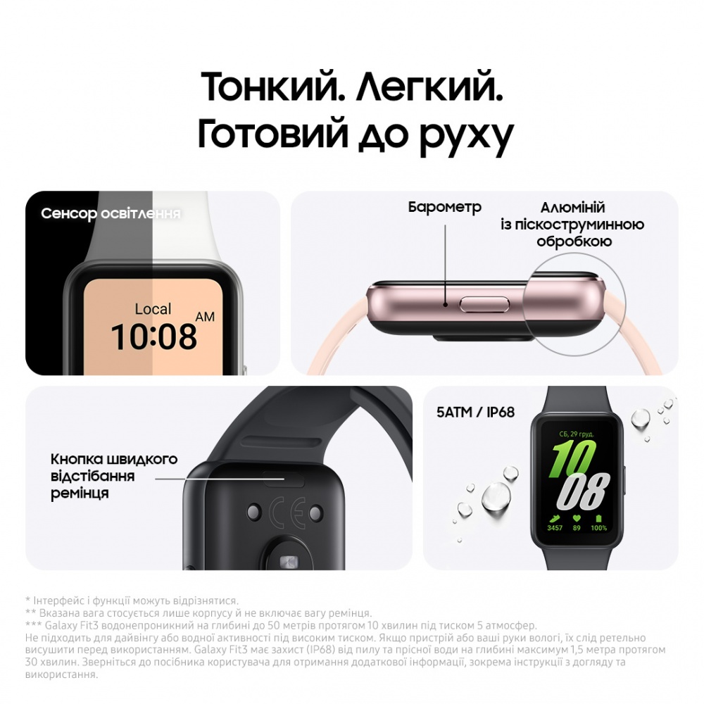 Фитнес-браслет Samsung Galaxy Fit3 pink/gold (SM-R390NIDASEK)