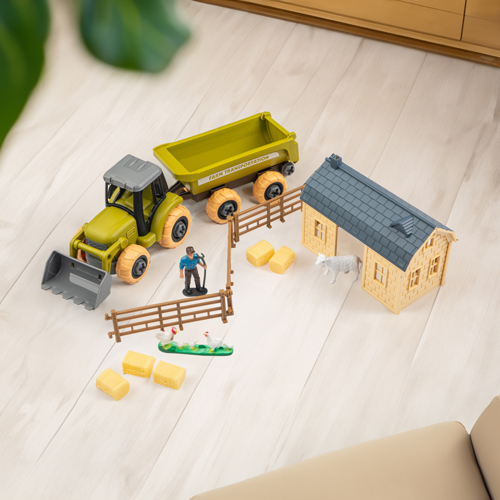 Игровой набор OTAMANKO Веселый хутор (трактор с прицепом и ферма с овцами и курами) 532.01.60