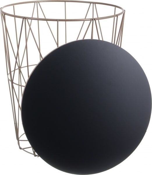 Стол-корзина Сканди 30х30х34 см чорный с золотым 