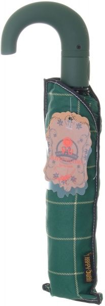 Зонт Узор прямоугольный, складной, автомат зеленый 