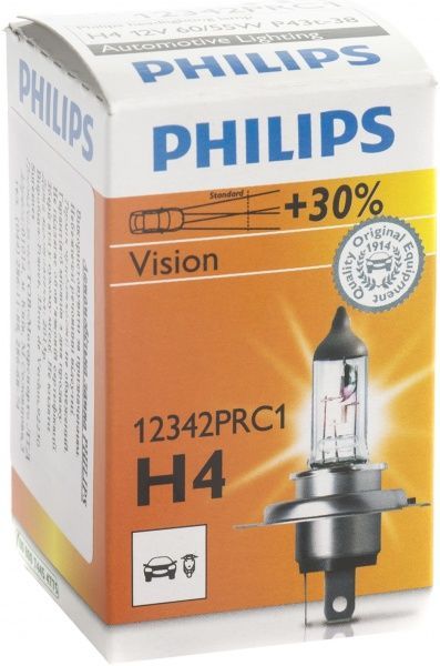 Лампа галогенная Philips Premium (12342PRC1) H4 P43t-38 12 В 60/55 Вт 1 шт 3200