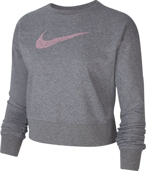 Джемпер Nike W NK DRY GET FIT CREW SWSH CU5506-091 р. XL серый меланж