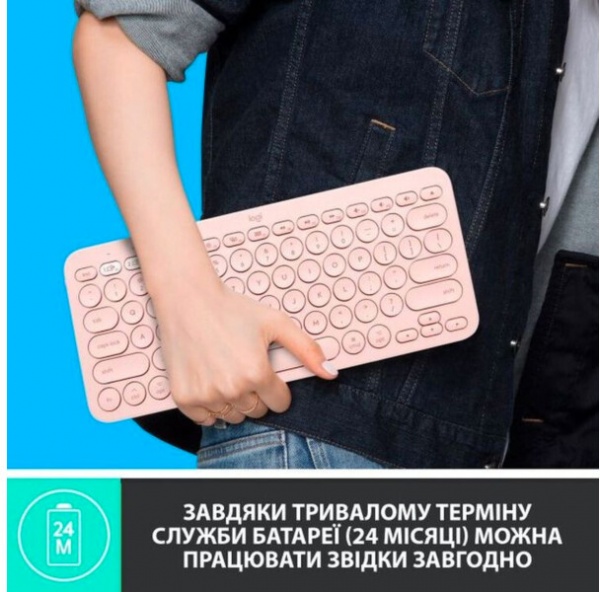 Клавіатура Logitech K380 for MAC Multi-Device Bluetooth Keyboard (L920-010406) rose 