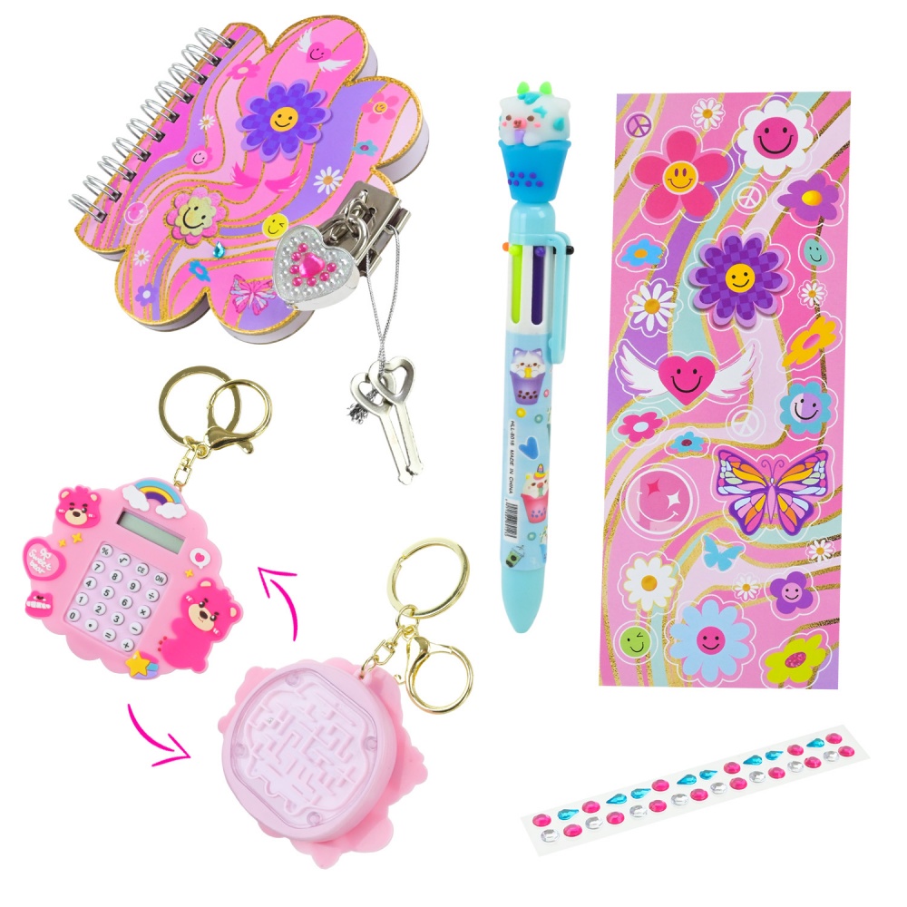 Набір аксесуарів Shantou чарівний записник, ручка, наліпки, калькулятор-брелок T125EF