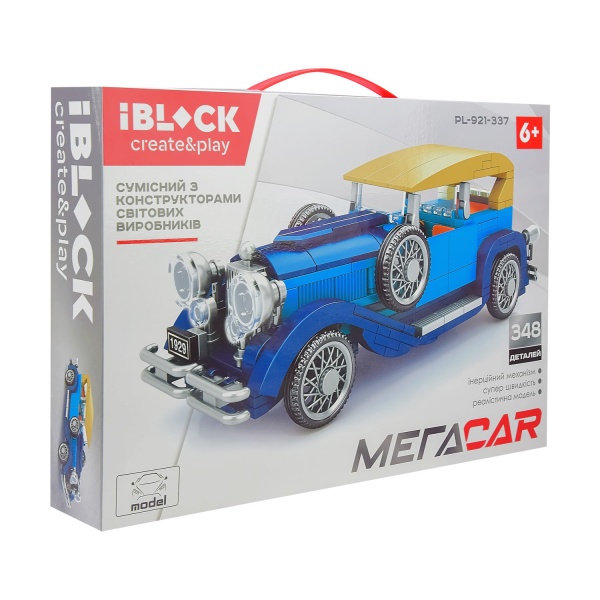 Игрушка-конструктор Iblock Машинка 348 деталей PL-921-337