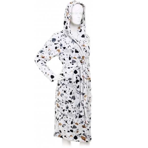 Халат с микрофибры La Nuit Terrazzo р. XL серый с принтом