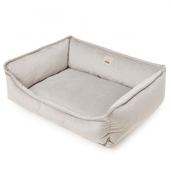 Лежак PETBED Velor Комфорт XS 50x40x19 см серый