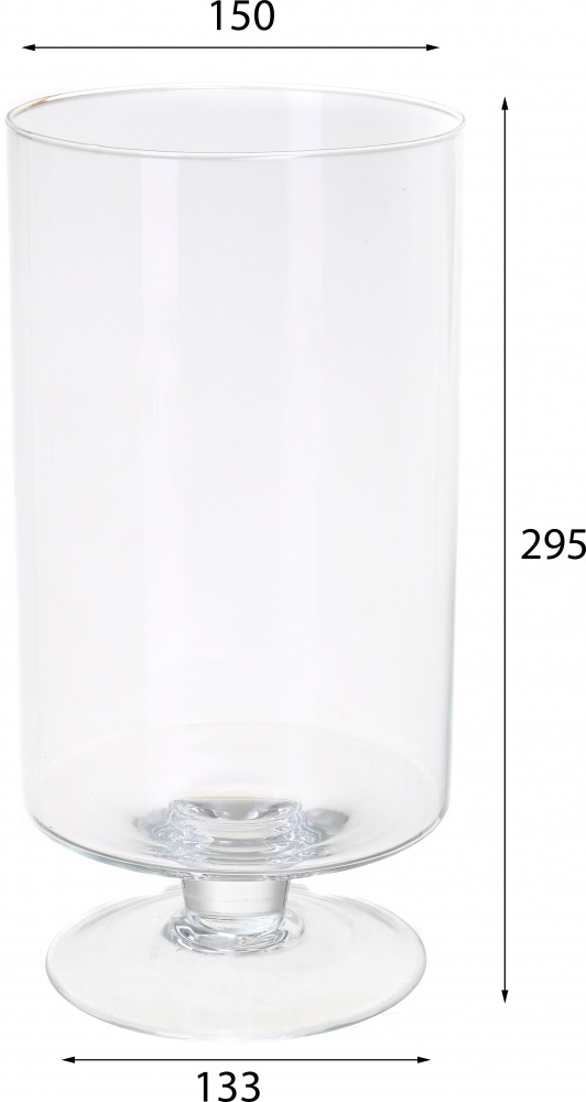 Ваза на ножке Цилиндр d15 30 см прозрачная 20110.5