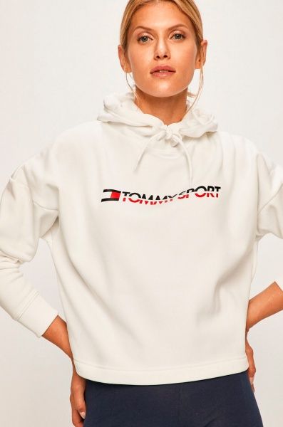 Джемпер Tommy Hilfiger CROPPED FLEECE HOODY S10S100360100 р. M белый