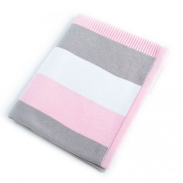 Плед IDEIA вязаный Малыш + шапочка 70х90 см розовый 8000029909 