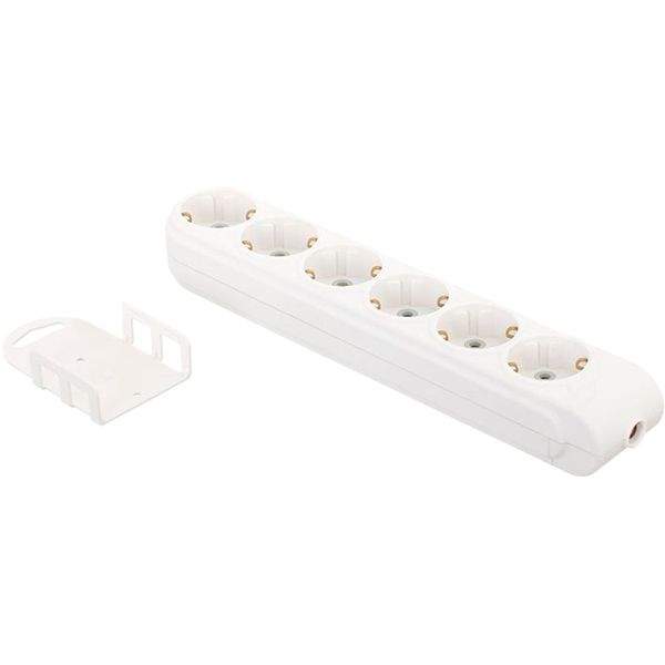 Колодка Makel с защитными шторками с заземлением 6 гн. белый N6210000 