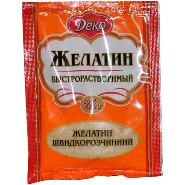 Желатин харчовий шводкорозчинний 25 г Деко (4820076019203) 