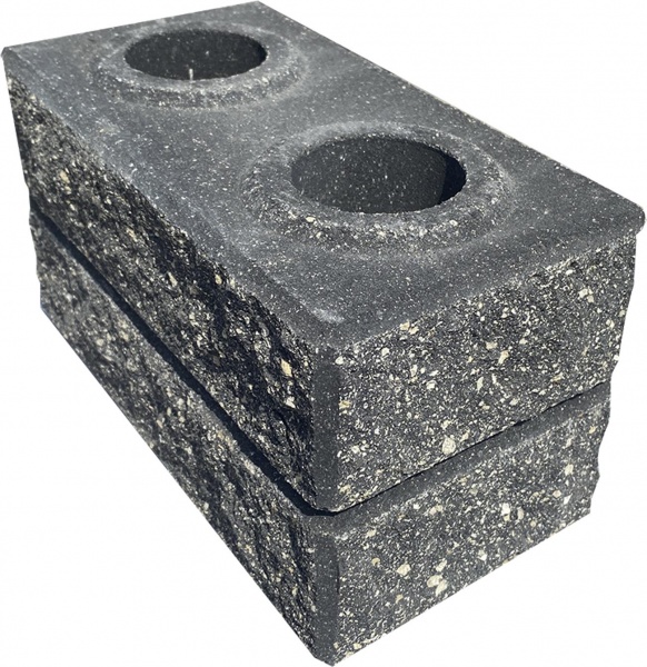 Цегла гіперпресована LEGO-FASAD колота кутова чорна