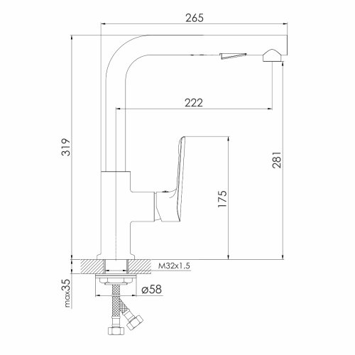 Змішувач для кухні Imprese Blanice f03401201AE