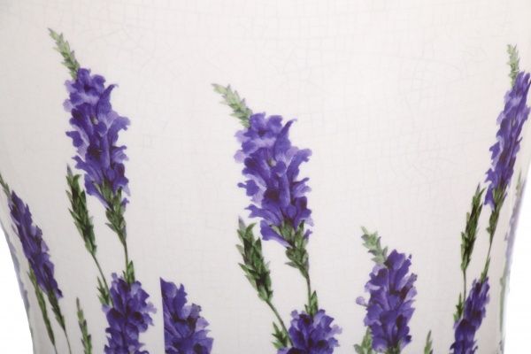 Кашпо керамічне Лаванда круглий (Y473-183-1) білий із бузковим 