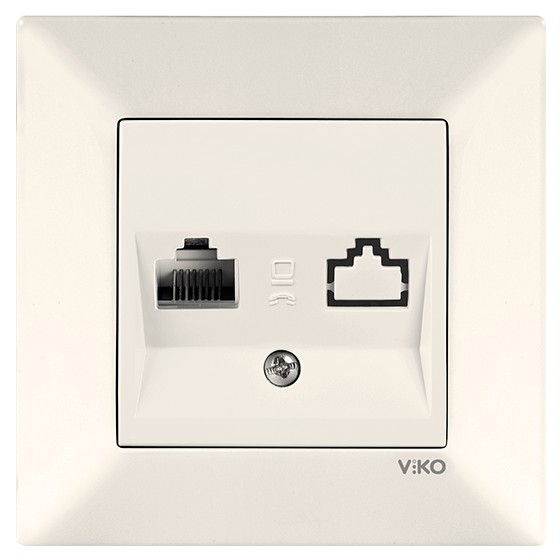 Розетка компьютерная без заземления Viko Meridian без шторок без крышки кремовый 90970232-WH