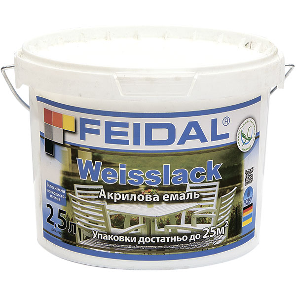 Емаль Feidal акрилова Weisslack база під тонування шовковистий глянець 2,5л