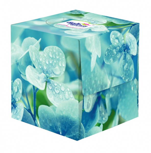 Салфетки гигиенические в коробке Будь Ласка куб в ассортименте 80 шт.