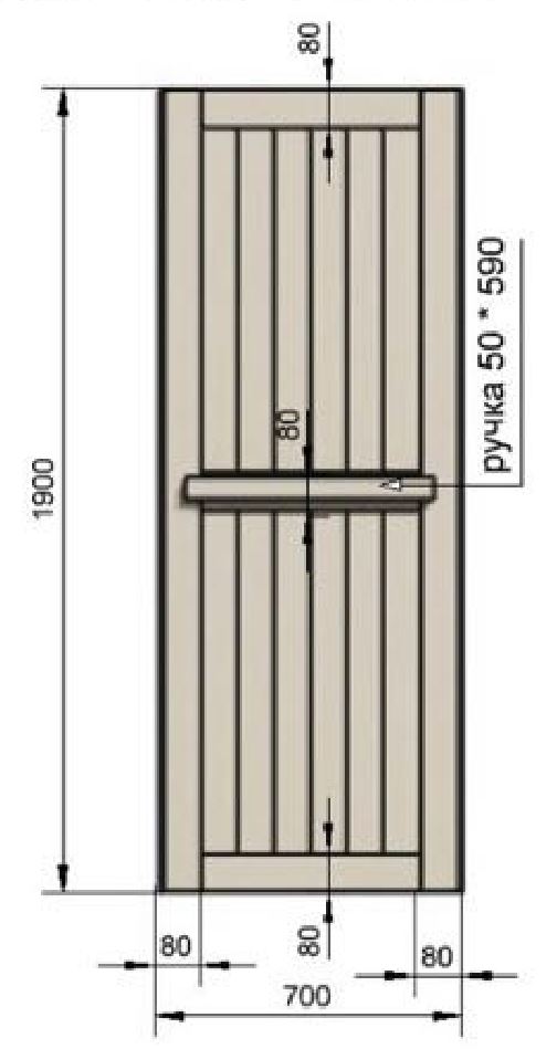 Дверь для сауны DMK №1 1900х700 мм осина
