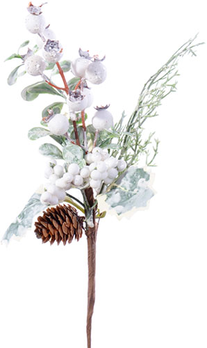 Гілочка декоративна Зимня з шишкою 27 см 801-295 Lefard
