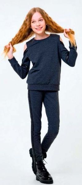 Джемпер для девочки Smil 116445 р.158 темно-серый 