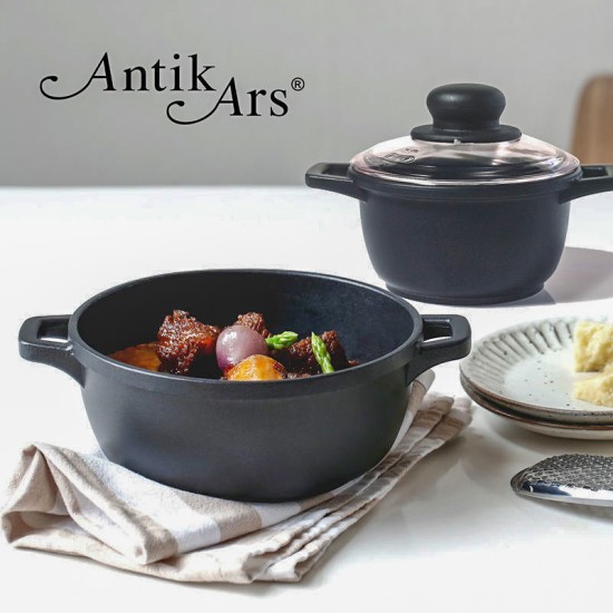 Кастрюля с крышкой 16 см Induction PierreStone 60-16INDPSCOP Antik Ars