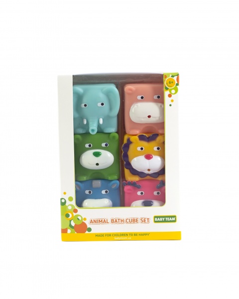 Набор игрушек для ванной Baby Team Кубики-зверюшки 6 шт.