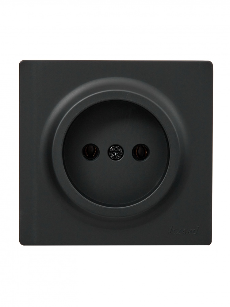 Розетка побутова без заземлення Lezard LETO IP20 антрацит 752-4200-121B