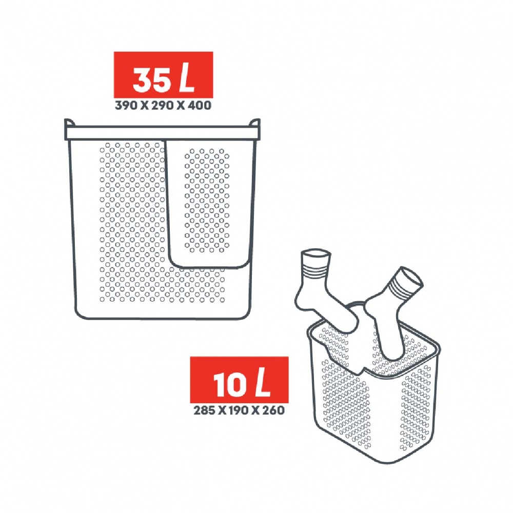 Корзина для белья Алеана Simple с органайзером 35 л гранит