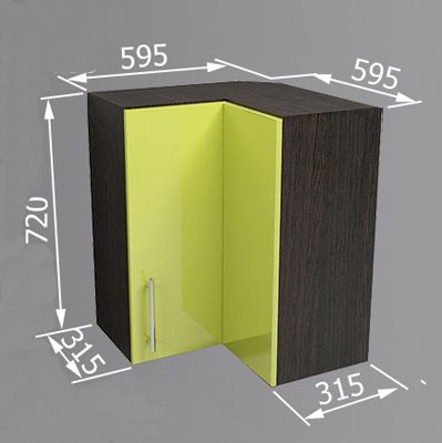 Шафа верхня Betta 60x60x72 см венге/лайм