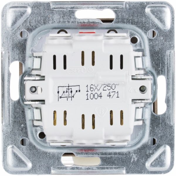 Вимикач перехресний одноклавішний Ospel Impresja без підсвітки 16 А 220В IP20 золотий