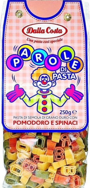 Макарони Dalla Costa 25 г Абетка з томатом та шпинатом 