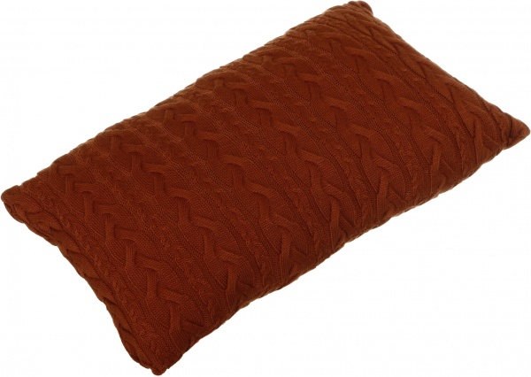 Подушка вязаная Коса 30x45 см кирпичный 
