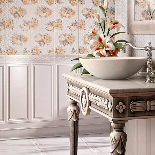 Плитка InterCerama Arabesco Бордюр широкий БШ 131 061 8,2х23 