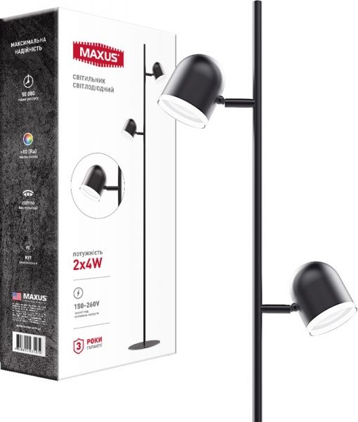 Торшер Maxus Spot Light MSL-01F LED 4 Вт черный 