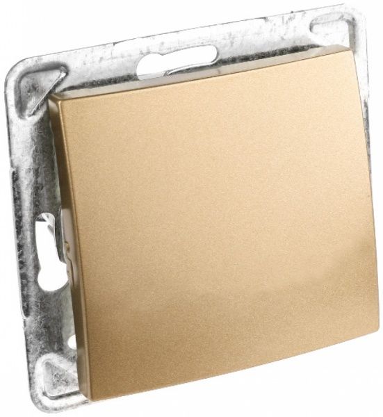 Вимикач одноклавішний Ospel Impresja без підсвітки 16 А 250В IP20 золотий