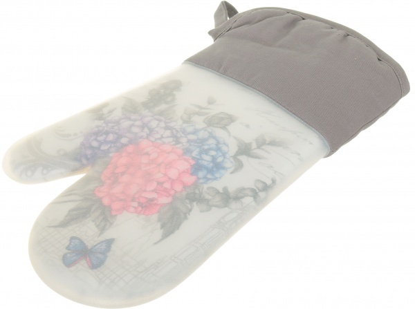 Силиконовая прихватка Гортензия 18x30 см серый Luna 