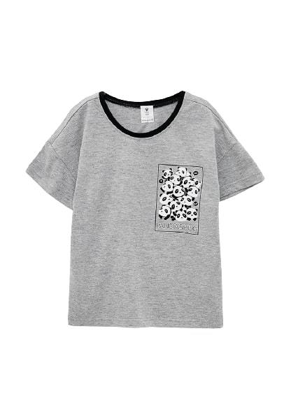 Футболка для дівчаток Роза 2102121 р.152 сірий меланж 