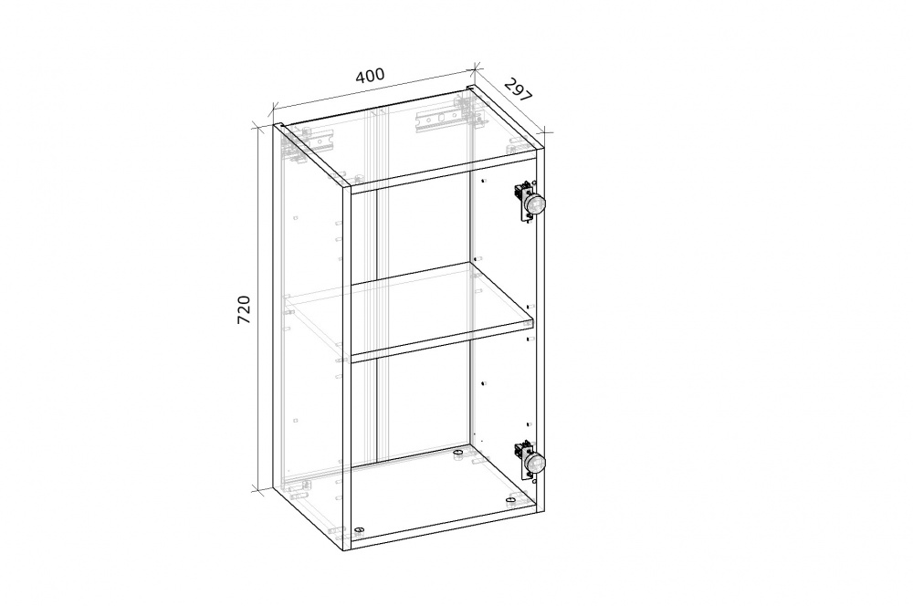 Шкаф верхний Грейд Оптимум 400x720x297 мм белый