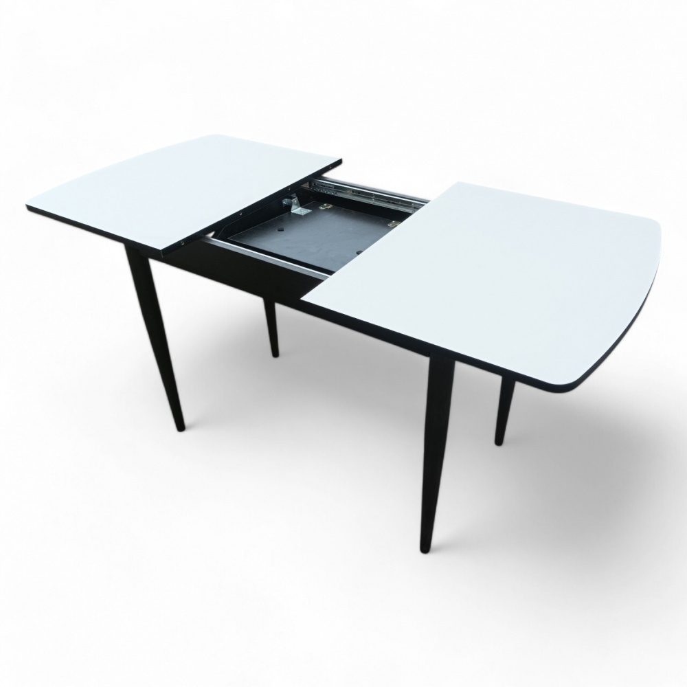 Стол обеденный Моррисон 1100(1420)x700x750мм белый/черный