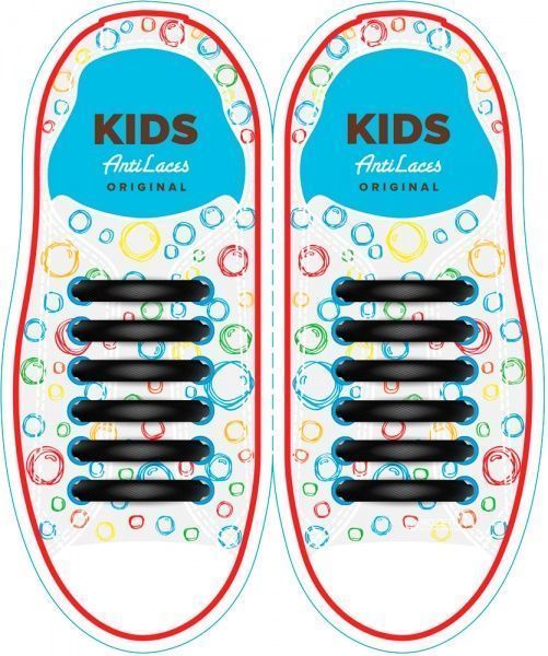 Шнурки силиконовые AntiLaces Classic KB38 черный 