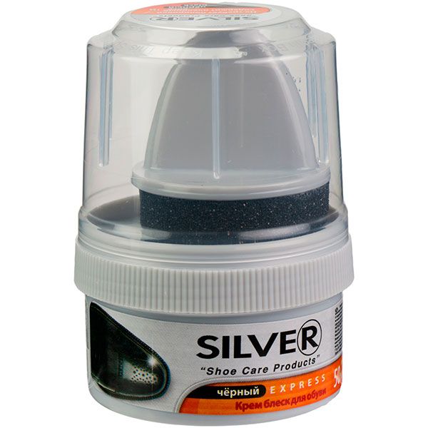 Крем для обуви Silver с губкой Express 50 мл черный