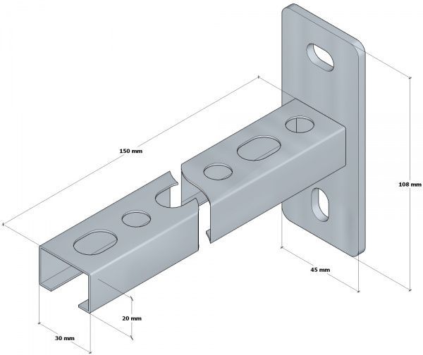 Консоль монтажна 150 мм (1,2 мм) 
