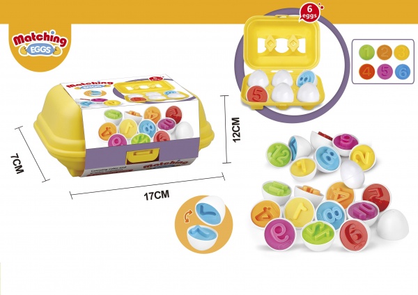 Ігровий набір Matching egg STEM лоток яєць сортер 6 шт. цифри в асортименті MX0390402