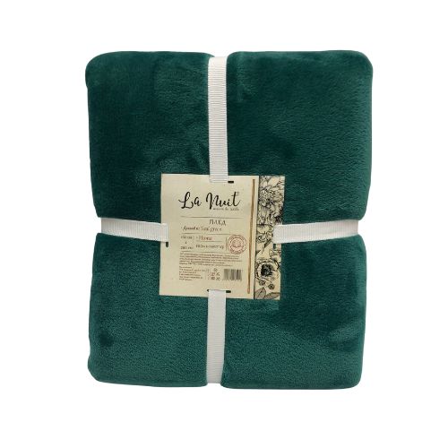 Плед Solid Teal Green 160x200 см зеленый La Nuit 
