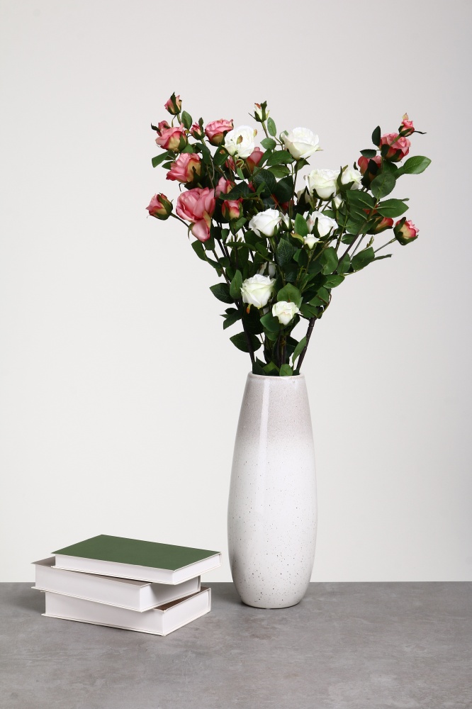 Ваза керамическая Pinsung Ceramics Boko 33,5 см бело-серый градиент PS33391