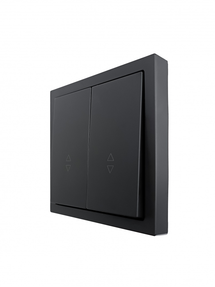 Механізм вимикача прохідний двоклавішний HausMark Juna без підсвітки чорний